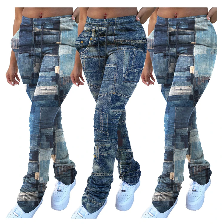 Fashion New Collections Casual Cool Denim Long Pants Jeans Ladies Pants Women'S Trousers Women Bottoms Pants