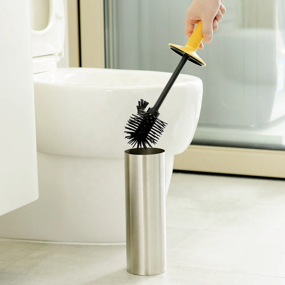 

Stainless Steel Bathroom Toilet Cleaning brush And Holder Free Standing Set