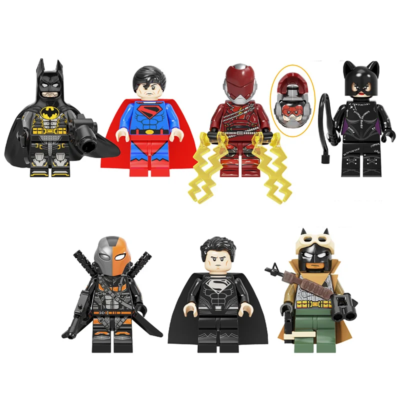 

KF6136 DC Super Heroes Bat The Flash DeathStroke Man Justice League Mini Building Block Figures Toys For Kids