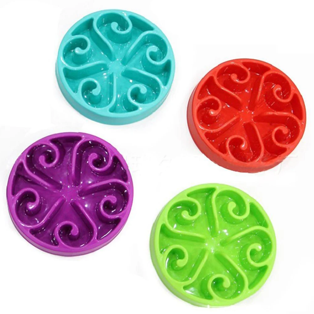 

Manufacturer wholesale multi-colors plastic Anti-skid pet dog bowls slow feeder, Red,green,purple,blue,black