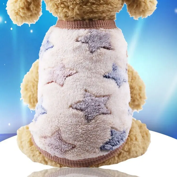 

Lovely Cute Dog Paw Print Star Pattern Flannel Warm Vest For Pet Dog Cat Pet Supplies, Picture