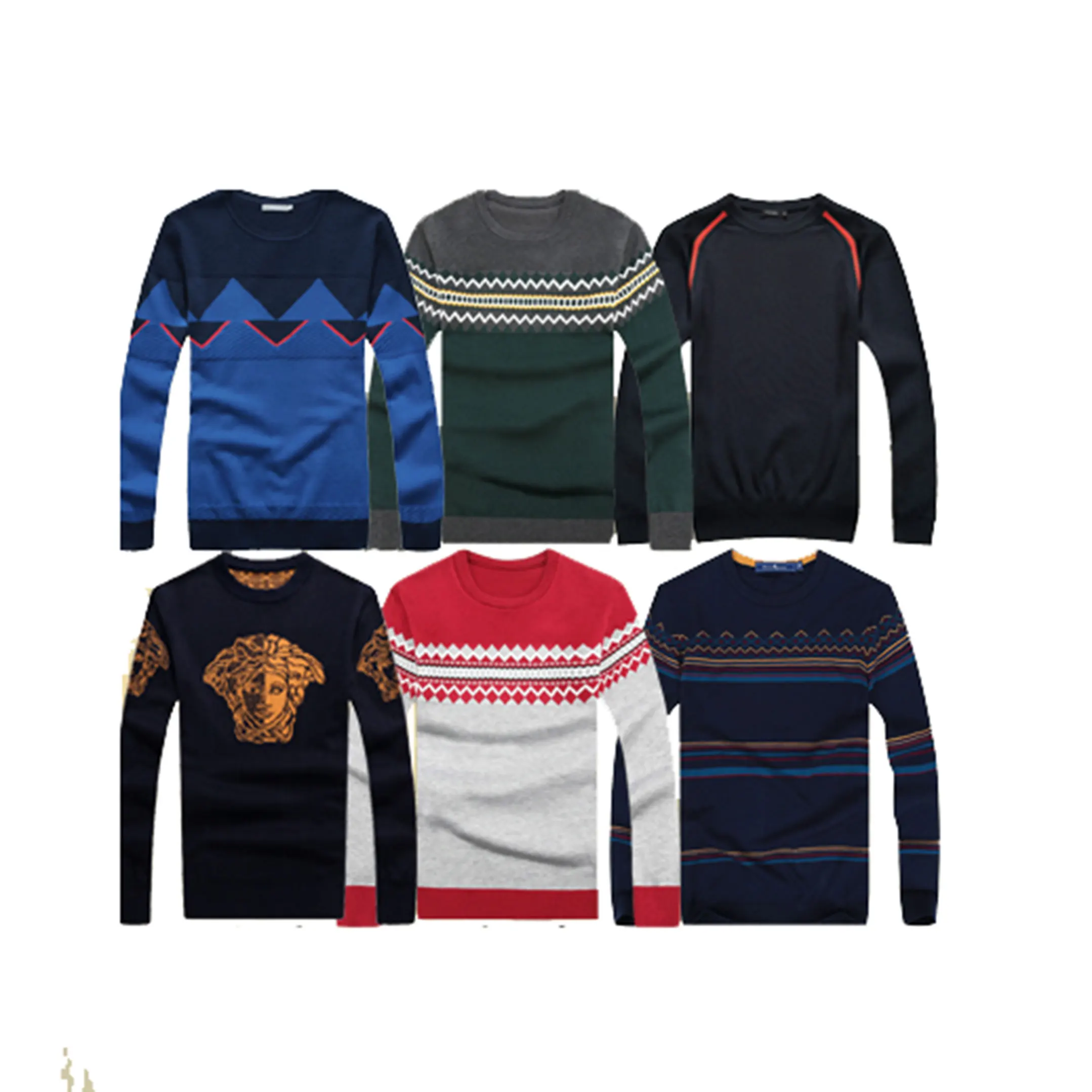 

Mix color mix style fashion men knitted long-sleeved casual sweaters Stock