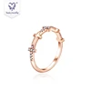 Simple cross design stone jewely 18k 585 solid rose gold moissanite ring 14k gold