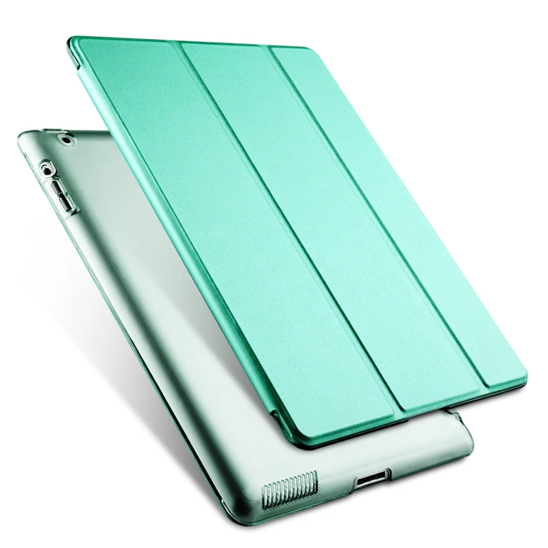 

Cheap Price High Quality Hot Sale Three Folder Leather Case Cover for iPad 234, 6color