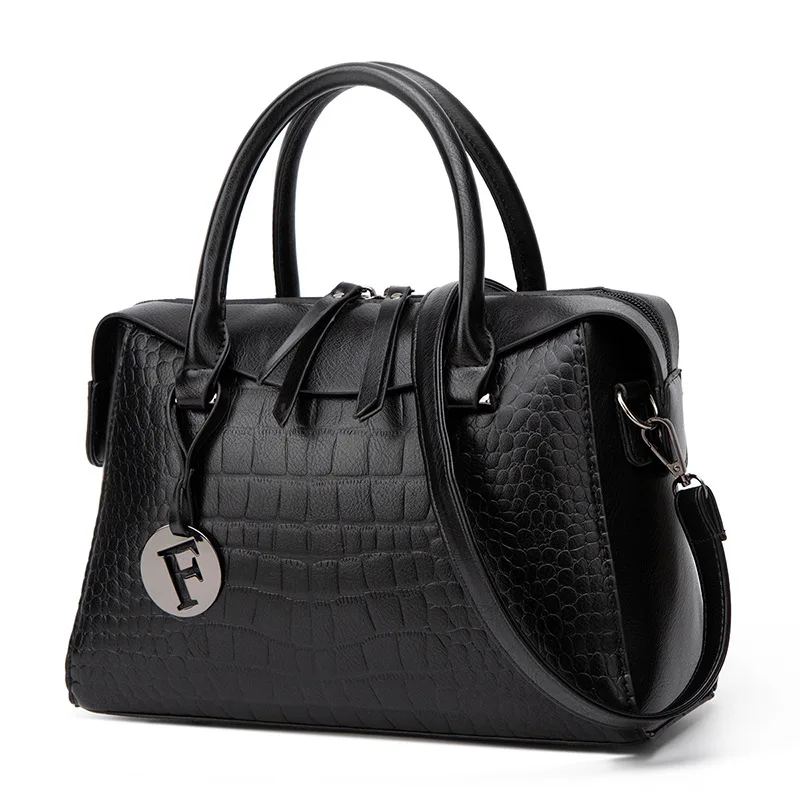 

Artificial Leather Large Capacity Ladies Hardware Accessories Simple Fashion PU Tote Bag Handbag Custom Promotional Tote Bags, Black, red, brown