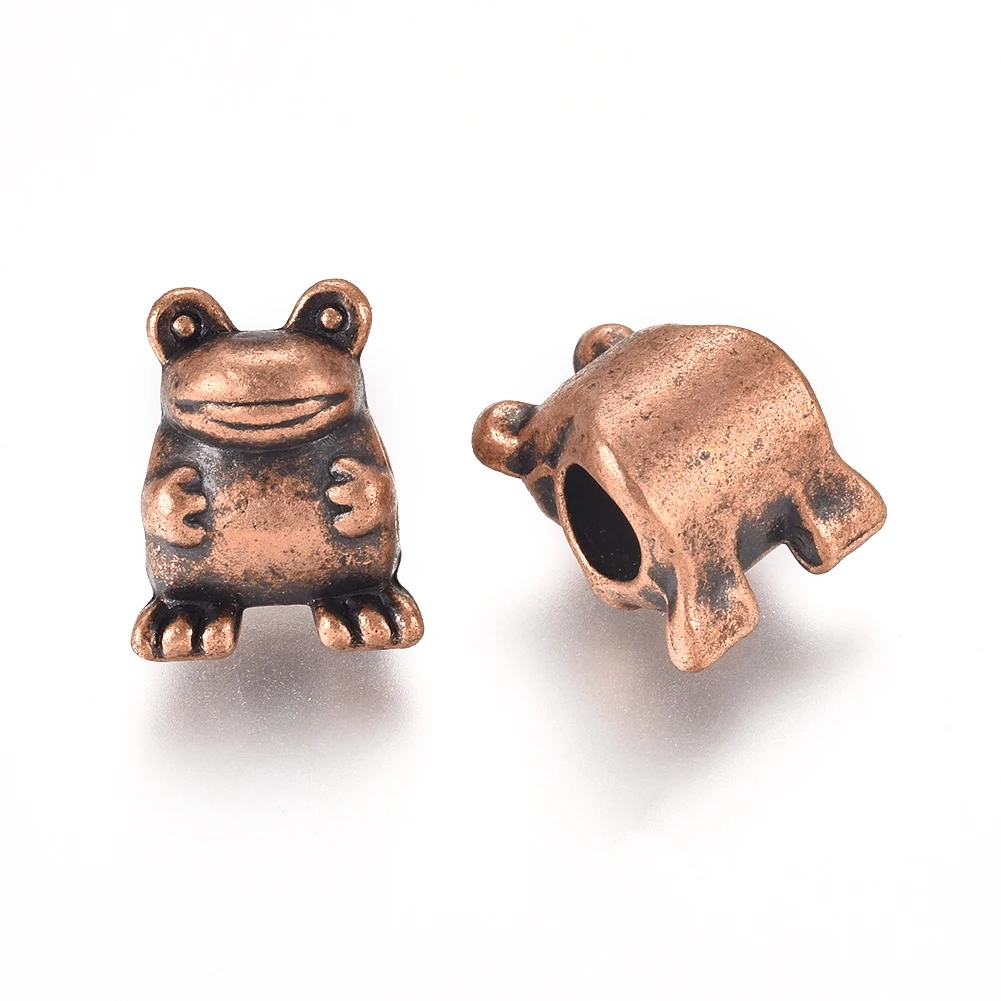 

Pandahall Large Hole Frog Red Copper Alloy European Beads