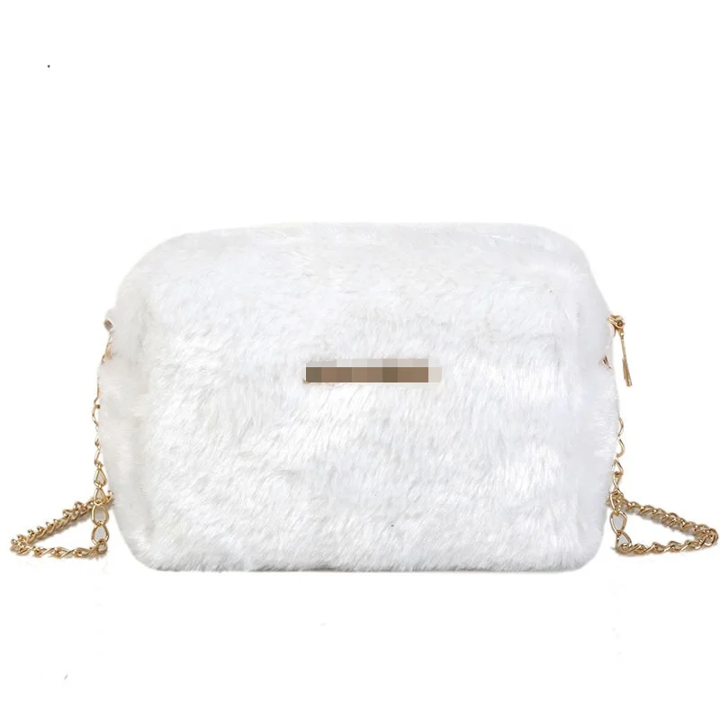 

High Quality Luxury Cute fluffy white clouds Fox Fur Handbag / Winter Fox Fur Bag for women and girl use