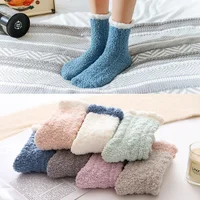 

Women Cozy Cotton Socks Winter Sleep Bed Socks Floor Home Fluffy Socks Coral velvet Feet Warmer Christmas gift