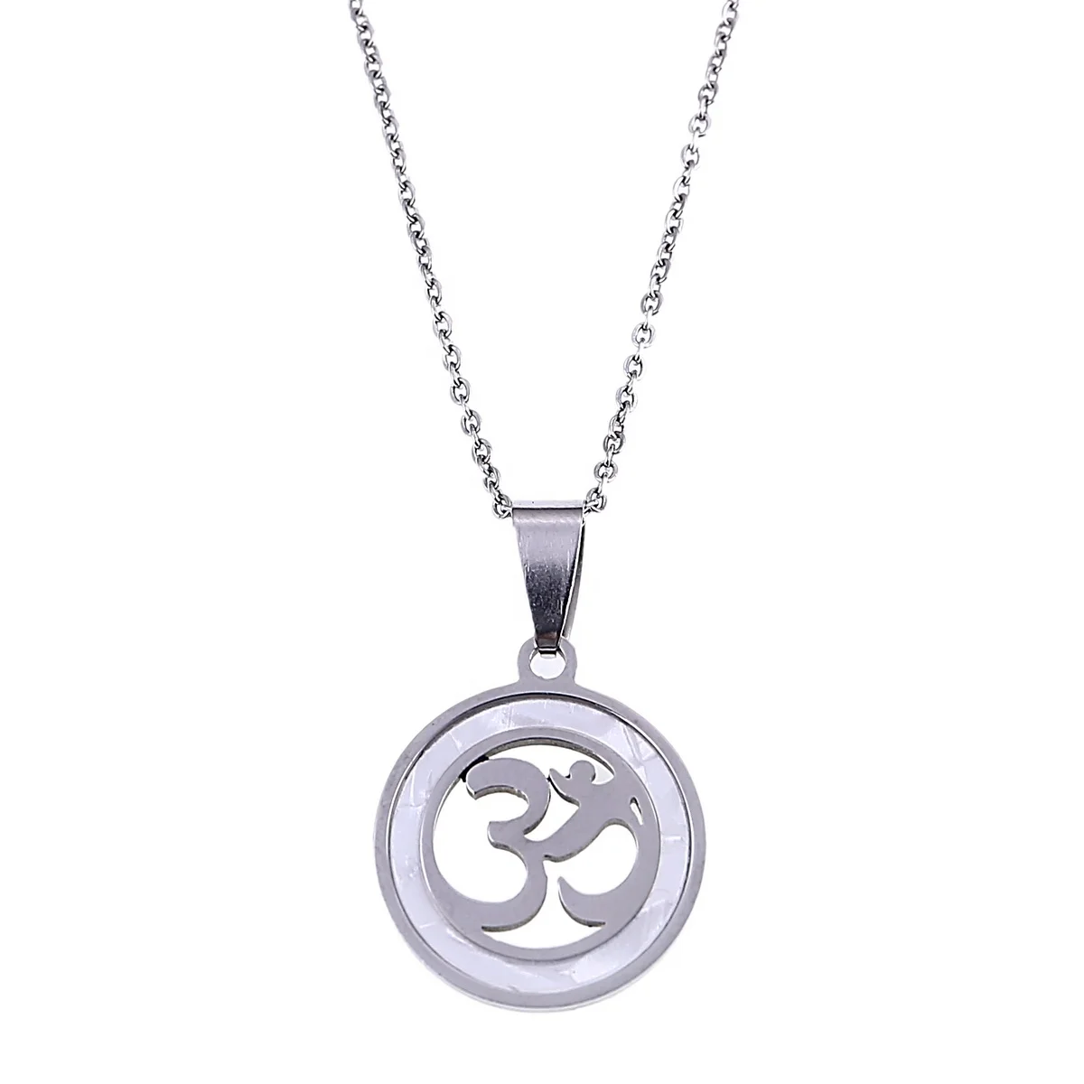 

Round Yoga Necklace Pendant For Women Indian Hindoo OHM Hindu Buddhist AUM OM India Religion Jewelry