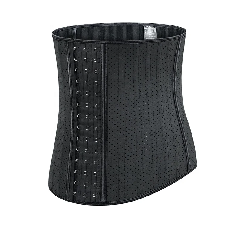 

Women shapewear 25 steel bone slimming plus size natural latex corset, Black, beige