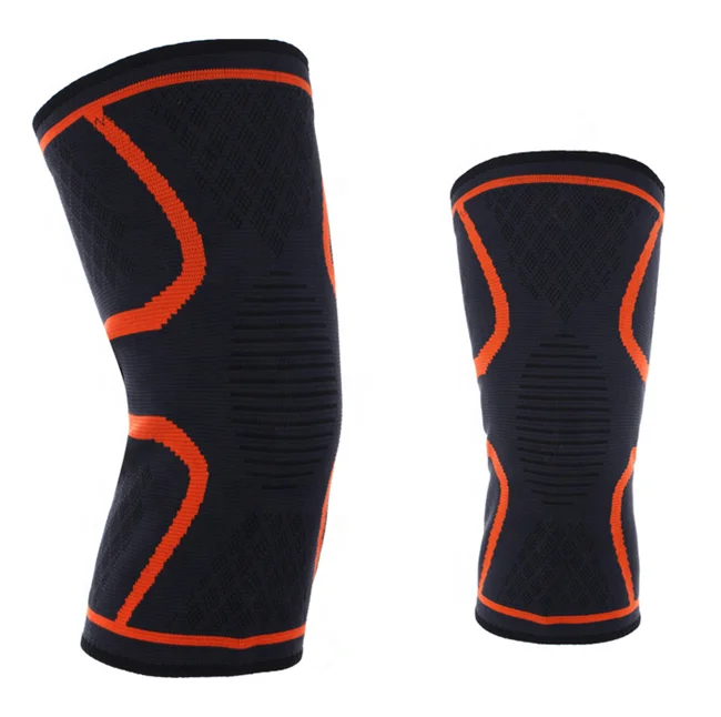 

New made modern design knitted stretch knee compression sleeve, Blue,dark grey,orange,red,light blue,black