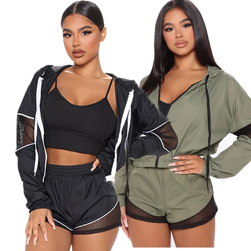 

2021 spring women clothing Women's 3 pieces Set Shorts suit yoga suit for ropa deportiva