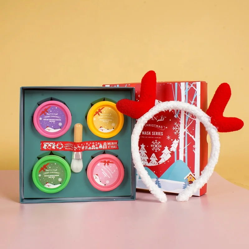 

2020 Hot Selling Skin Care Pore Cleaner Christmas Gift Mud Clay Mask set, 4 colors