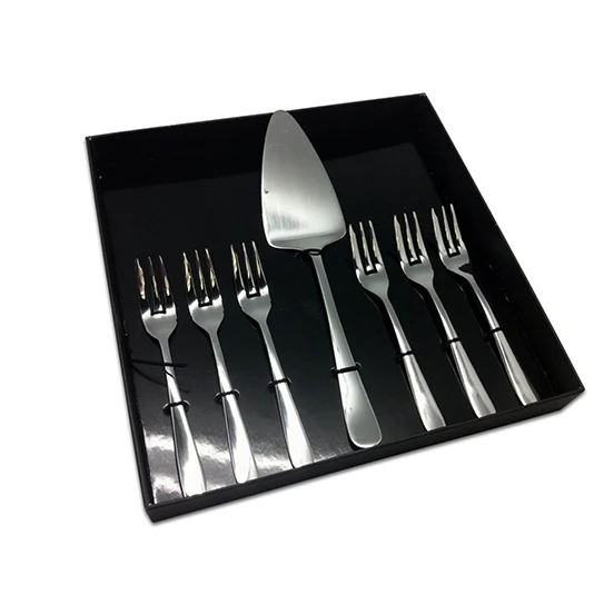 

"Windsor" 7-Piece Deluxe Wedding Event Stainless Steel Pie Cake Server Fork Set, Sliver