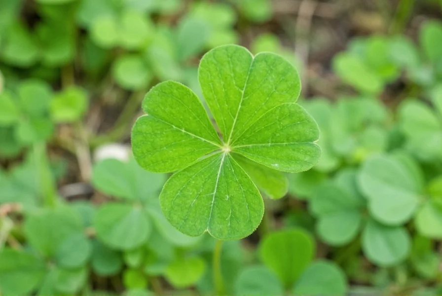 Vierblättriges Kleeblatt in grünem Gras im Detail