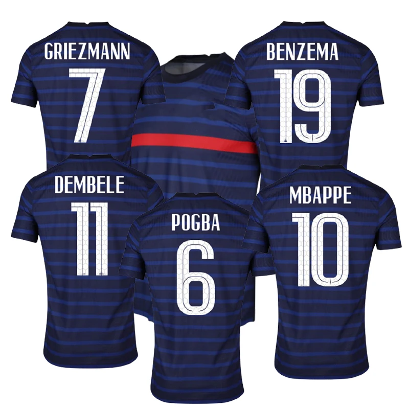 

Dropshipping France 7 Mbappe Soccer Wear Football Jersey #10 Neymar Shirt 19 Benzema Soccer European Country Jersey 2021 22