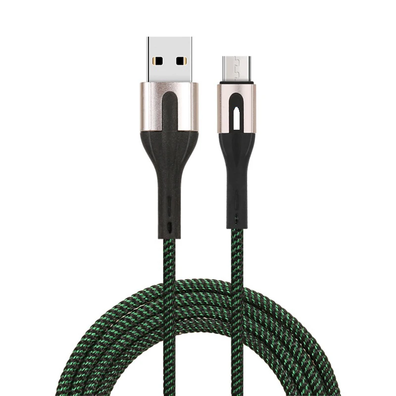 

LED TYPE-C Nylon Braided Fast Charging Usb Type C Cable 3.0 USB C for Huawei Samsung data cable charge Micro usb cable, Black