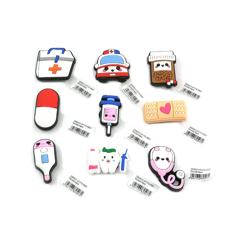 

high quality pvc rubber syringe shoe lace charms clog shoes medical decoration custom jibitz for croc charms wholesale Via DHL