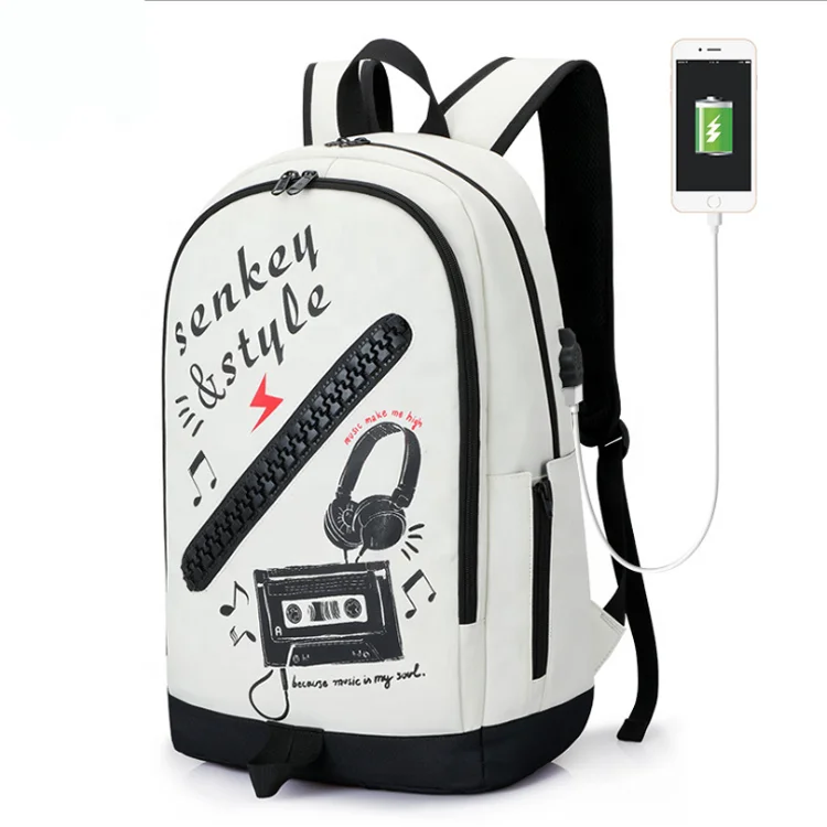 

music rock fashion canvas unisex party hip-hop street backpack