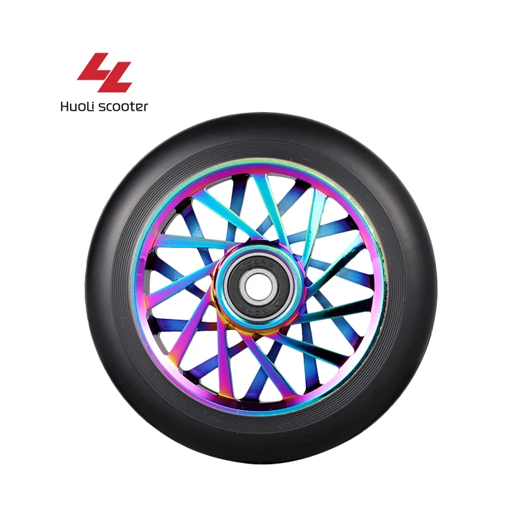 

New Design Bird Nest Scooter Wheels 110mm Neo Chrome Custom Stunt Scooter Parts, Black or neo chrome or customization