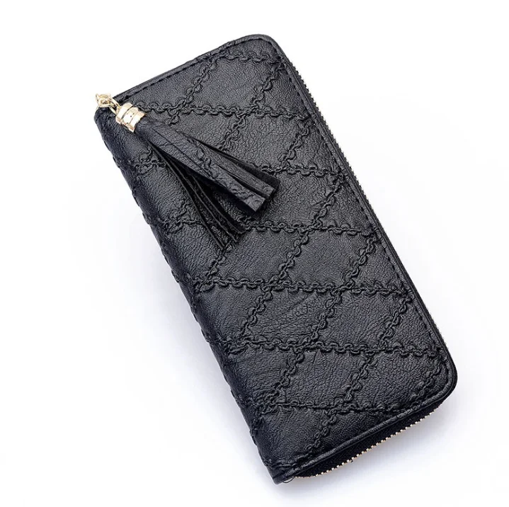 

Fashion rhombic zipper women's wallet mobile phone bag coin purse