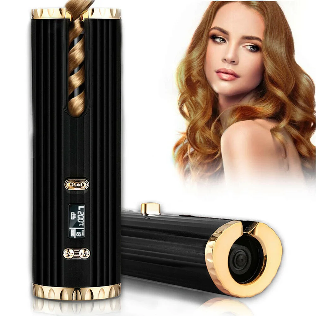 

New Portable Wireless Automatic Curling Iron Hair Curler LCD Display Hair Styling Tool