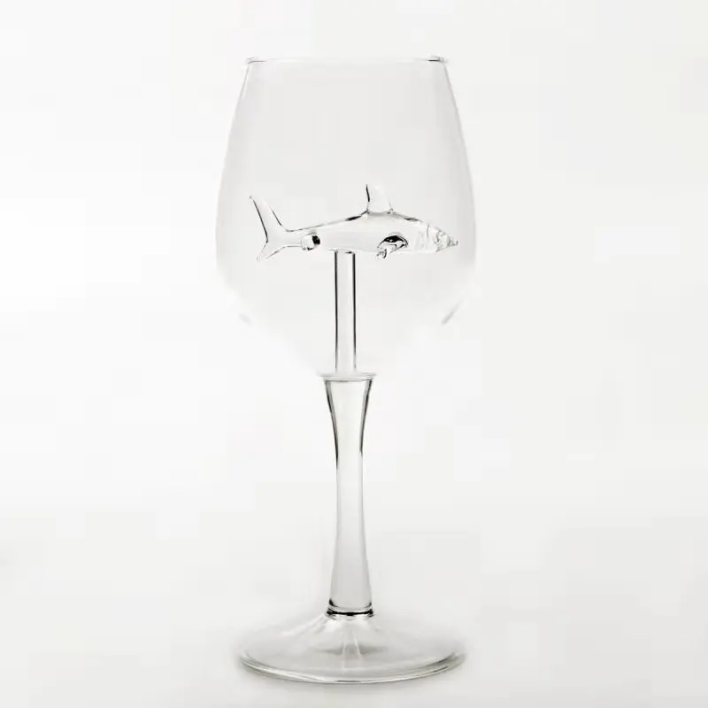 

ZYZ163 New Creative Transparent Wine Glass Borosilicate Glass Cocktail Cup Cute Shark Red Wine Goblet