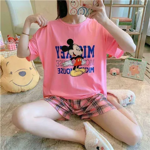 

Summer Baju Tiur Murah Korea Cartoon Wanita Piyama Pajamas Daster Women's Sleepwear, As show