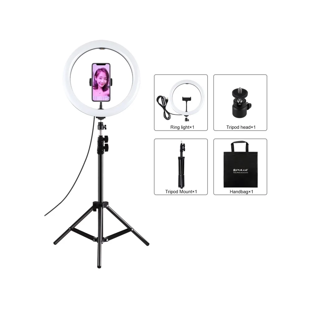 

Photography Lighting RGB Dimmable 12inch LED Selfie Ring Light 1.1m Tripod stand Youtube Tiktok Phone Ring Lamp Ringlight
