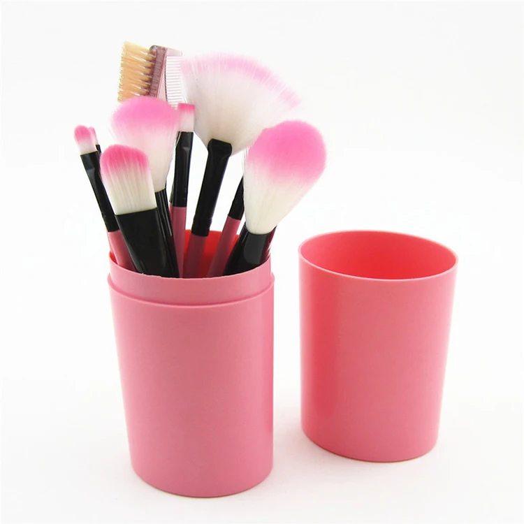 

Hot 12pcs Make Up Brushes Ergonomic Microphone Dotted Design Makeup Brushes Set