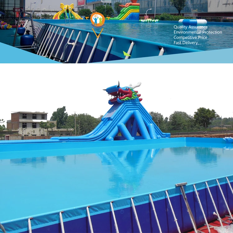 Commercial Outdoor Metal Frame Swimming Pool PVC Plastic Pool Commercial  for sale