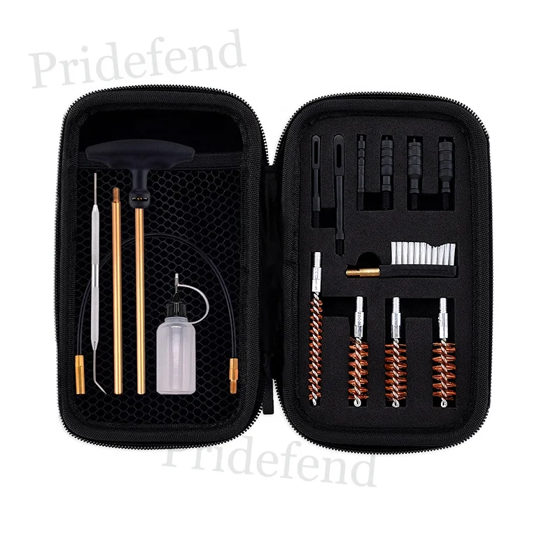 

.22 .357/.38/9mm .45 Caliber Cleaning Kit Brush Jag with Flexible Coated Cable and Empty Bottle Universal Pistol Cleaning kit