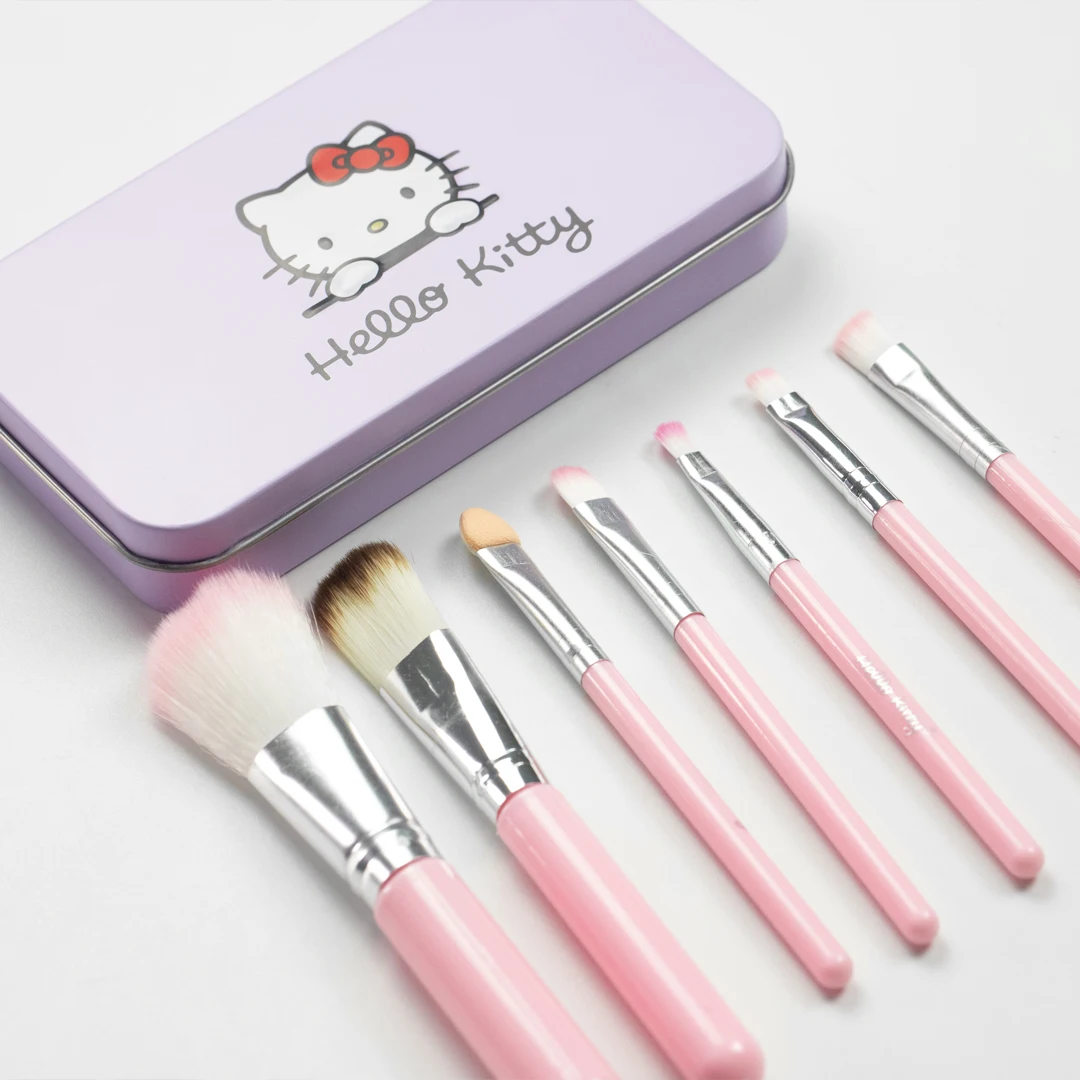 

Cosmetics tool foundation used professional kitty pink makeup brush set vegan super soft custom makeup brush