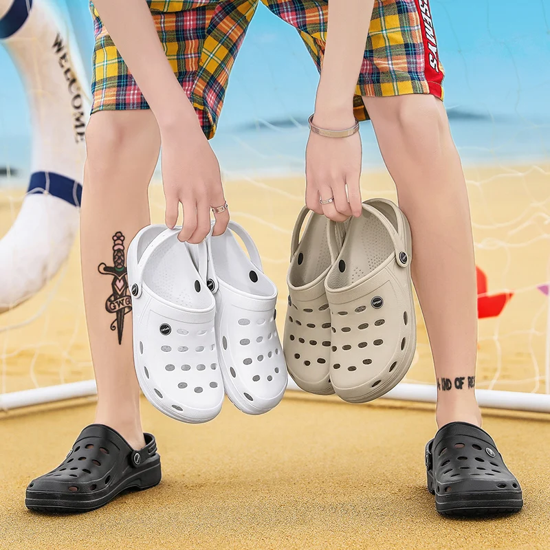 

2022 Beach Slippers Summer Casual Hole Shoe Men's Fashion Eva Sandals Plus Size Men eva Garden Clogs shoes for men big size, Customer's request