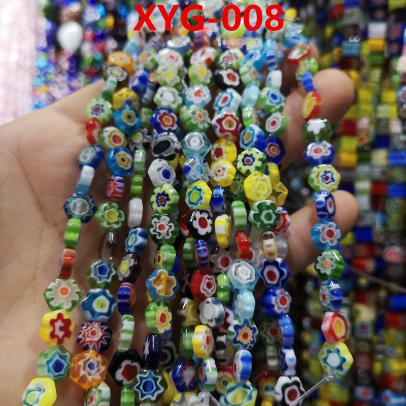 

Hexagon Colorful Loose Beads Millefiori Glass Beads