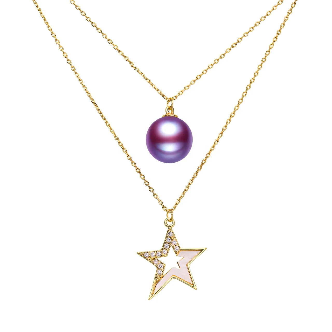 

Square Rolo Stainless Steel Women Jewelry Fashion Men Gift Silver Party Classic Stone Unisex OEM Chain Necklace in Stock Custom, Purple