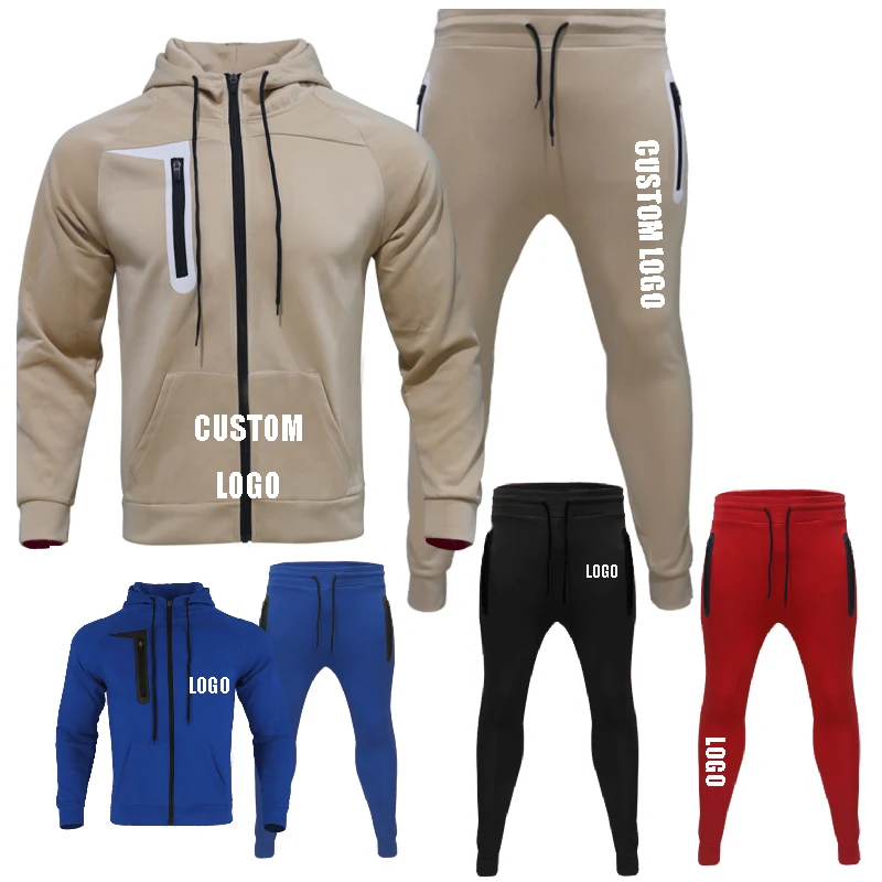 

Free shipping Tracksuits Men Black wholesale plain cotton tracksuit fitted jogger pants - Sports set Jumpsuit, Customized color