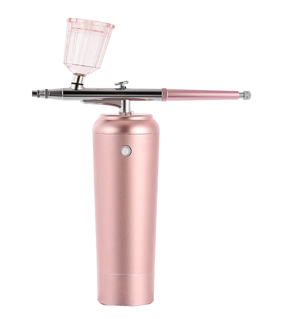 

Fashional Design Beauty Equipment Facial Nano Spray Reduce Waste Of Beauty Airbrush System Portable Handheld Oxygen Airbrush, Pink