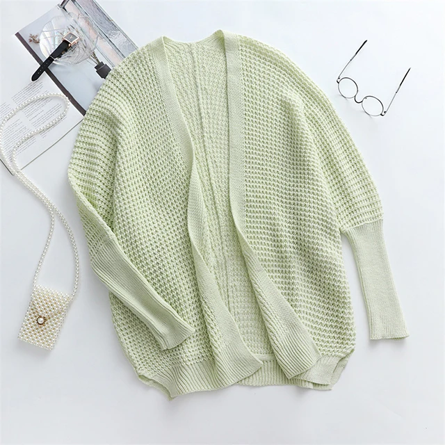 

Factory Outlet New Products Women's Round Neck Women's Knit Cardigan Loose Solid Color Sweater Women