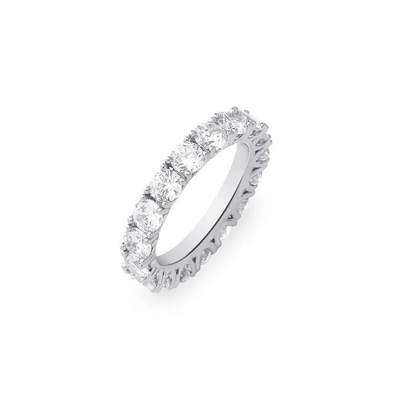 

Wholesale Luxury Wedding Ring Jewelry Iced Round Cut Diamond Baguette Ring for Women, Picture