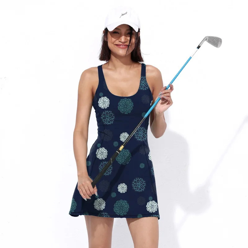 

Wholesales High Quality Sleeveless Top Shirt Skirts Tennis Skirt Set Women Dress Badminton Wear Sleeveless Tennis Wear