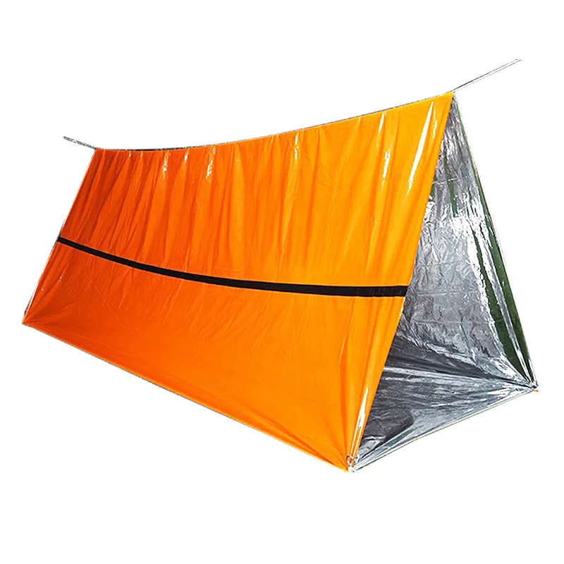 

Outdoor Survival Sleeping Bag Waterproof Emergency Shelter Tent, Silver,orange