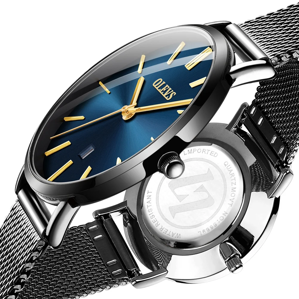 

OLEVS Casual Thin Waterproof Couple Watch for Boy Steel Milanese Strap Quartz Men's Wristwatches Fashion Brand Mesh 2020 Unisex