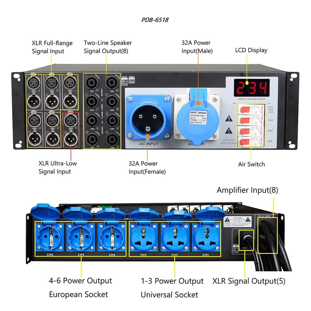 Line Array Power Supply Equipment Amplifier Power Distro Power Distribution For Event Audio