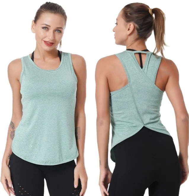 

NUSPIRE Loose Sports Sleeveless Shirt Round Neck Women Athletic Vest, Black,green,purple,blue