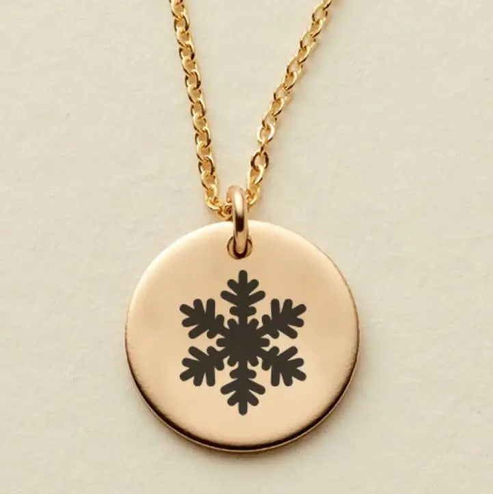

New Arrival Elegant Stainless Steel 9MM Disc Engraved Custom Christmas Series Gift Pendant Necklace Jewelry