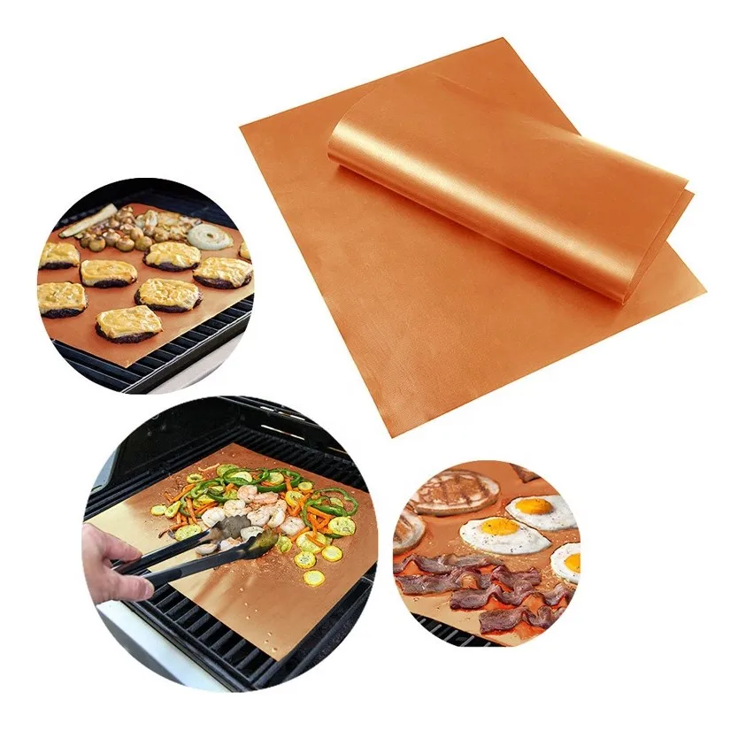 

New Cooking Accessories Products PFOA-FREE 100% Non-Stick PTFE BBQ Grill Mat