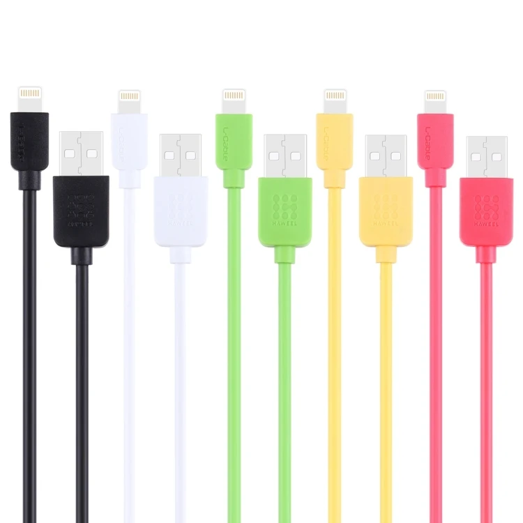 

5 PCS Colors HAWEEL 1m High Speed 8 pin to USB Sync and Charging Cable Kit for Iphone and Ipad