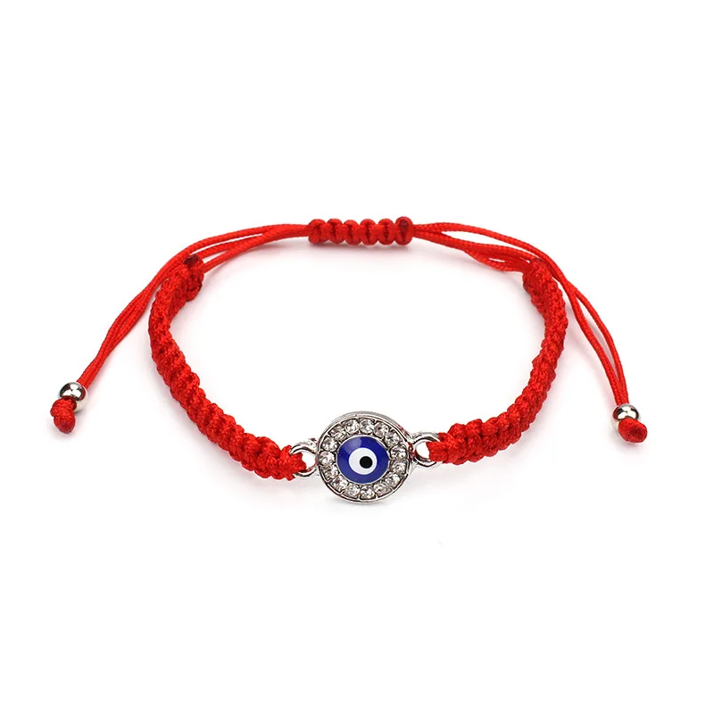 

Hotsale Fashion Jewelry Turkish Crystal Evil Eyes Bracelets Handmade Red Braided Rope Chain Eyes Charm Bracelet For Women Men