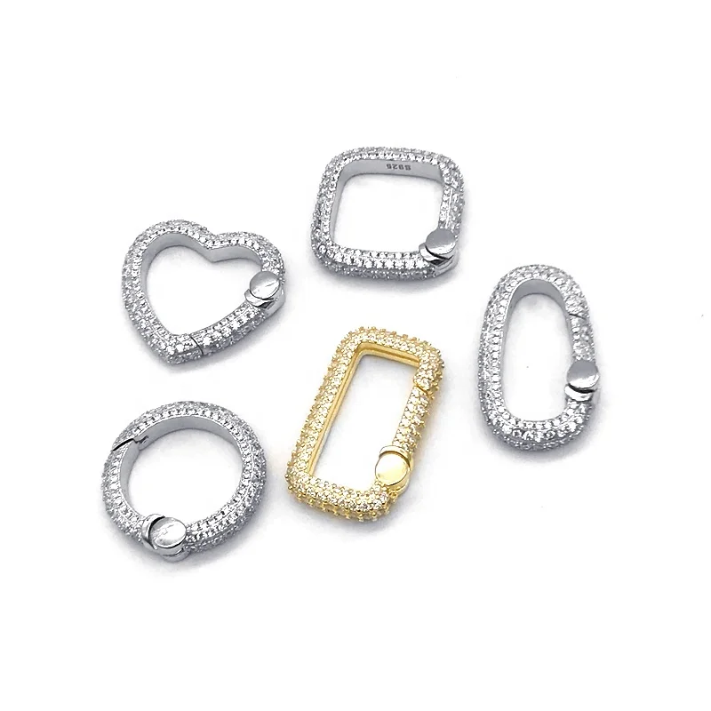 

wholesale jewelry 925 sterling silver accessories different shape bracelet clasp for necklace